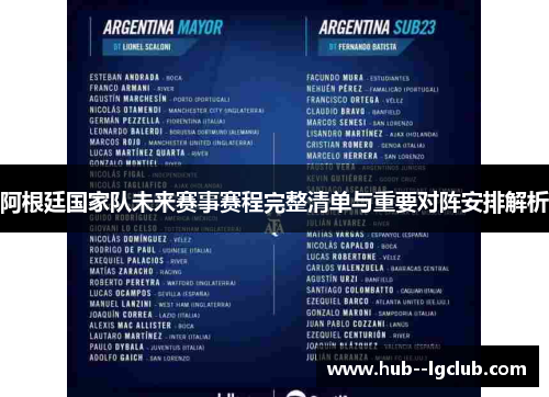阿根廷国家队未来赛事赛程完整清单与重要对阵安排解析