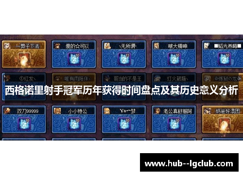 西格诺里射手冠军历年获得时间盘点及其历史意义分析